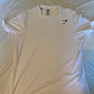 White Gymshark athletic tee (M)